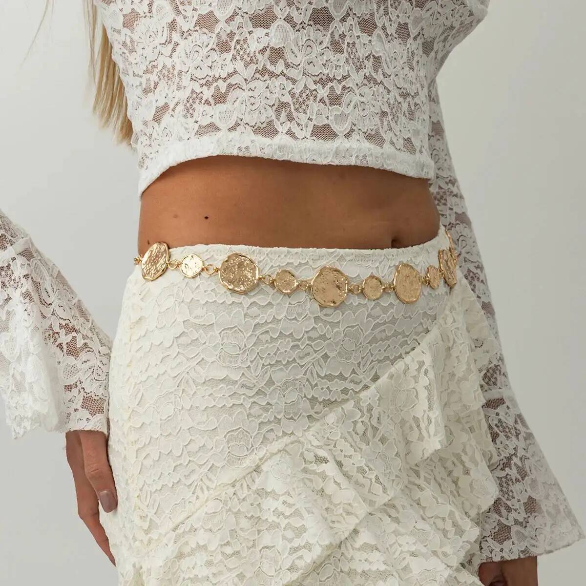 Body Jewelry Dress - Punk cor de ouro redondo barriga