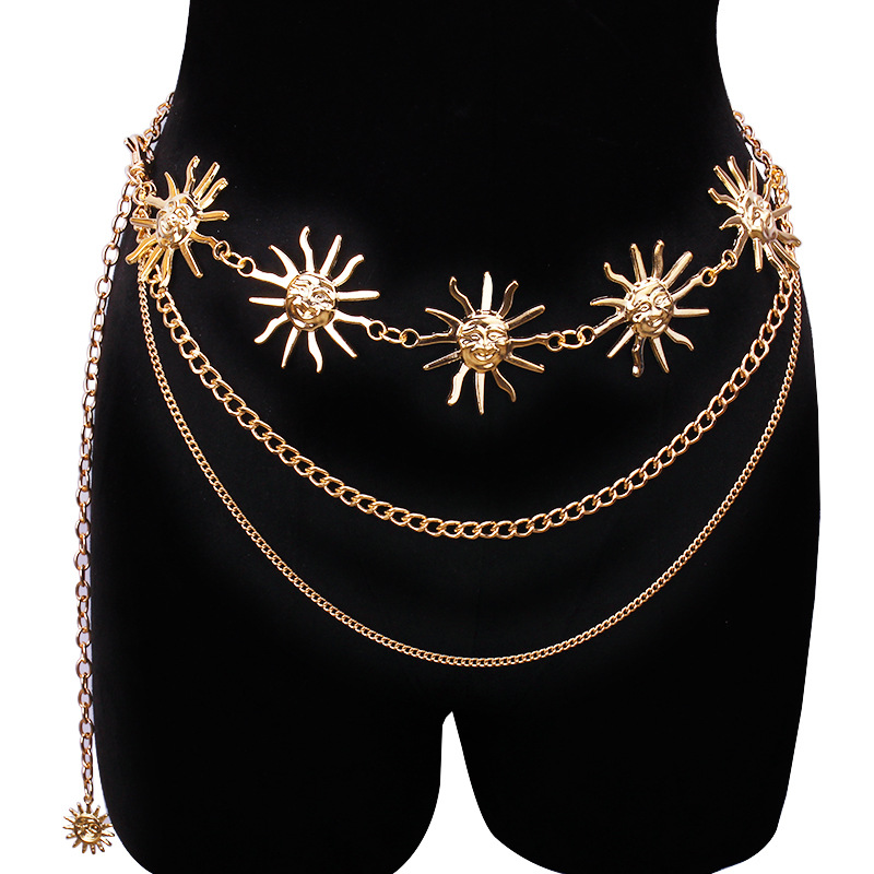 Body Jewelry Dress - Chunky multicamadas punk gótico lua sol