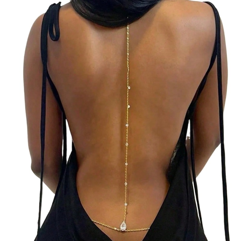 Body Jewelry Chest - Noiva sem costas strass waterdrop corpo