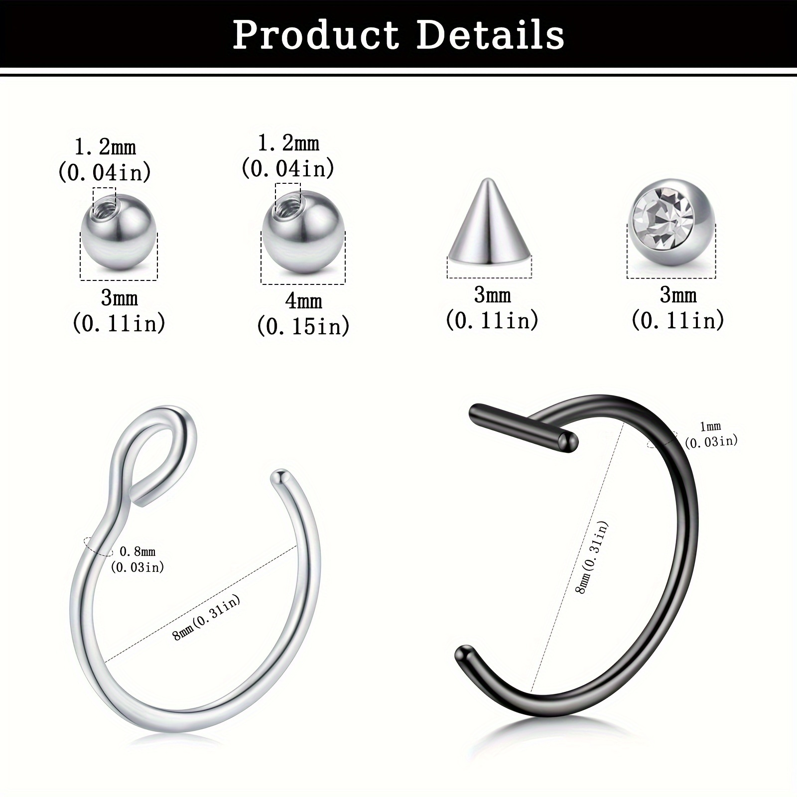 Piercings Falsos, Anel de Lábi - Body Jewelry Rings avaliação e preço