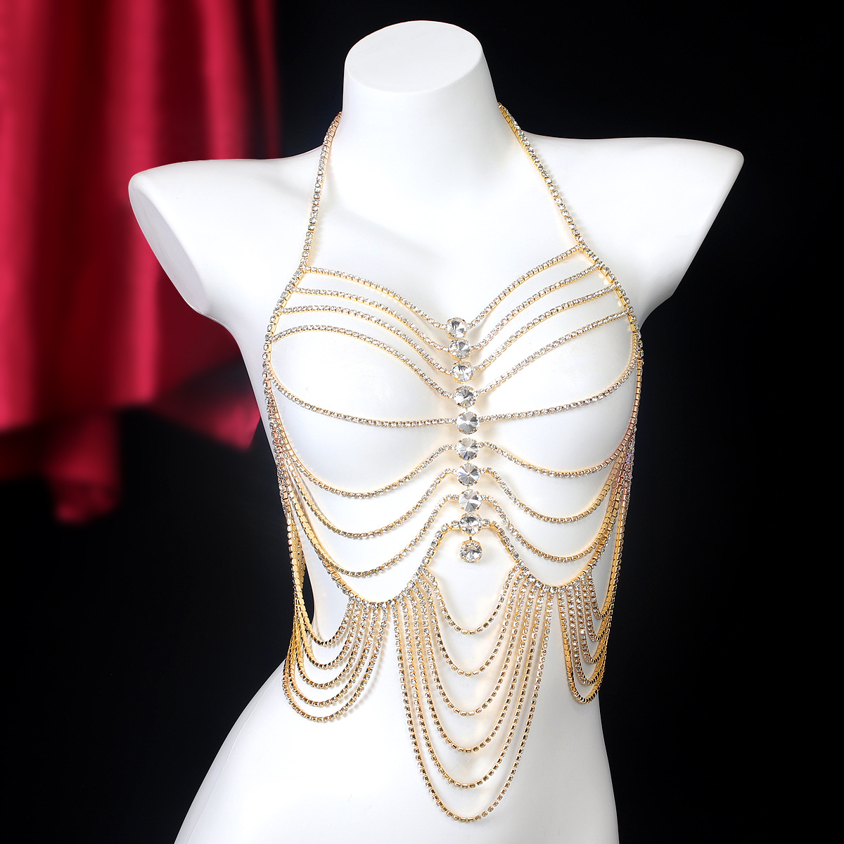 Corrente Peito Strass Stripe T - Body Jewelry Chest avaliação e preço