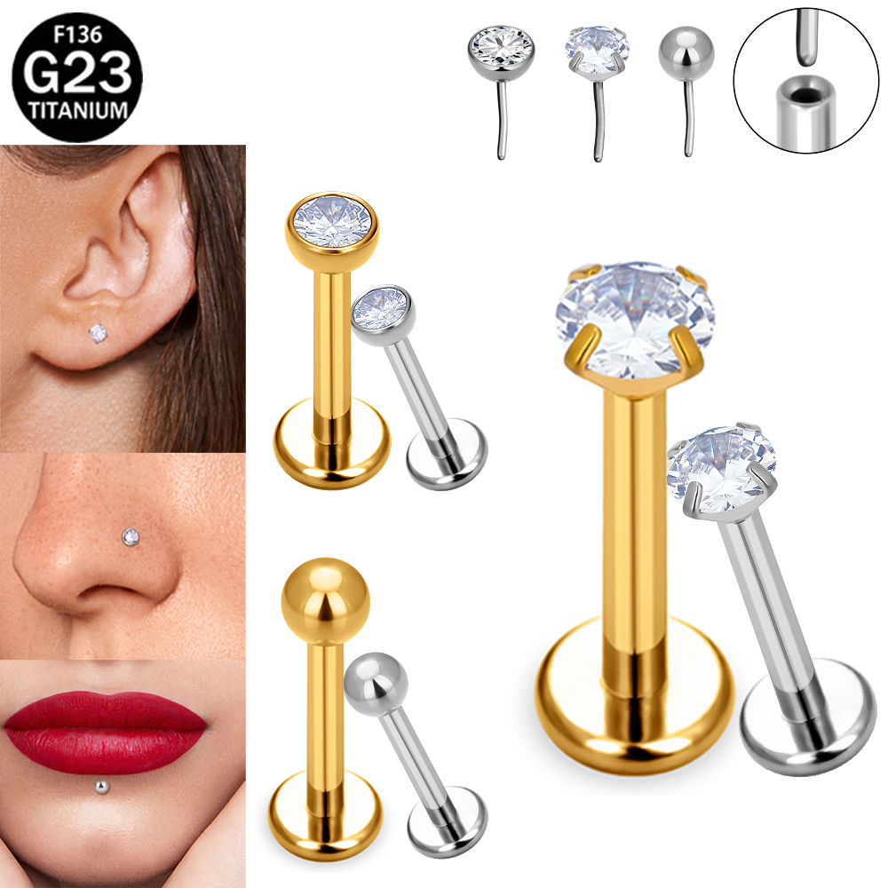 Brinco Labret F136 G23 de Titâ - Body Jewelry Implant Grade avaliação e preço